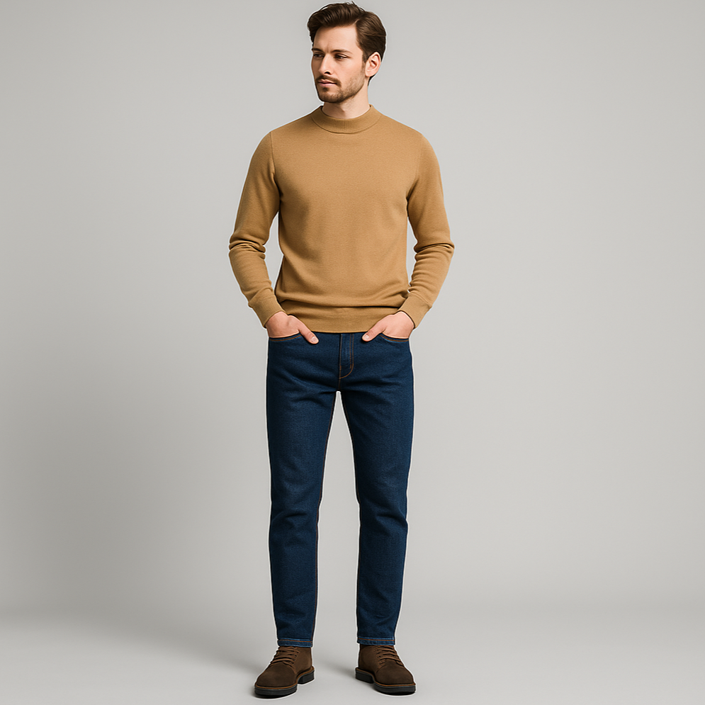 Hochwertiger Kaschmir Pullover für Herren mit Rundhalsausschnitt 1