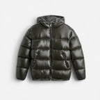 Unisex Pufferjacke in mittellanger Passform mit integrierter Kapuze