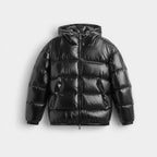 Unisex Pufferjacke in mittellanger Passform mit integrierter Kapuze