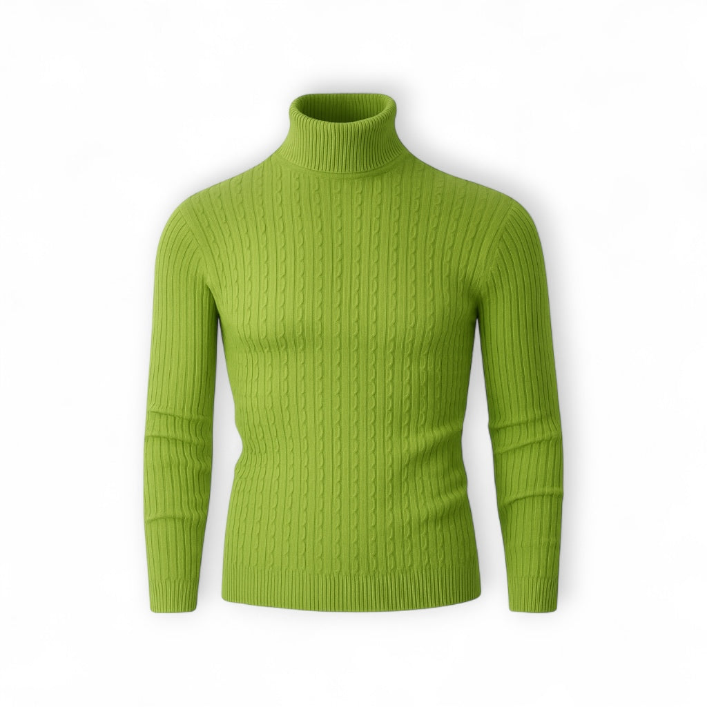 Klassischer Rollkragenpullover für Herren mit Rippstruktur