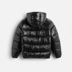 Unisex Pufferjacke in mittellanger Passform mit integrierter Kapuze