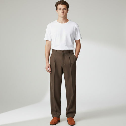Anzughose für Herren mit bequemem elastischem Bund hinten in gerader Passform