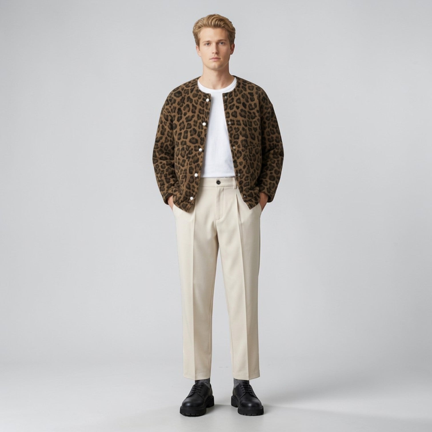 Anzughose für Herren mit bequemem elastischem Bund hinten in gerader Passform