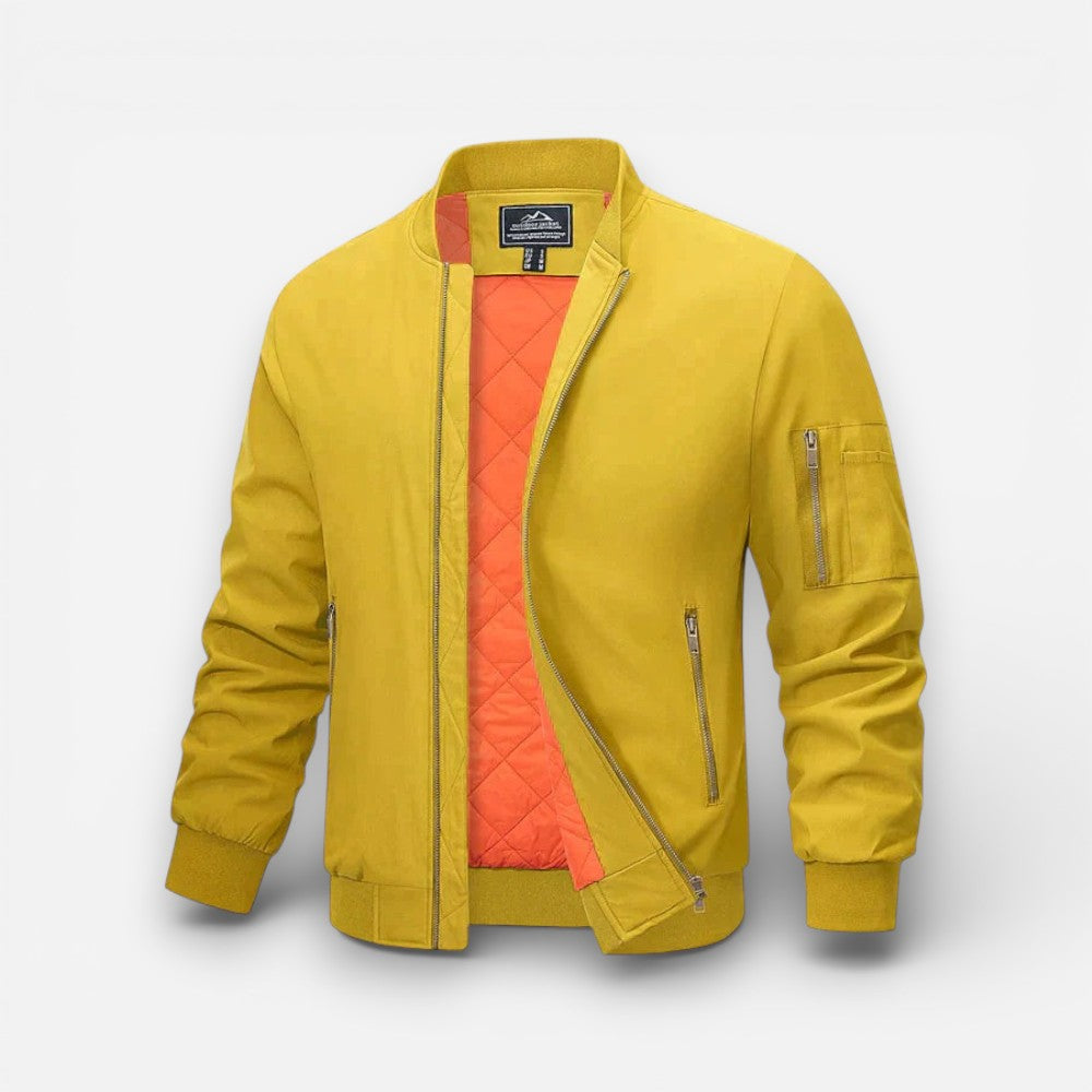 Leichte Bomberjacke für Herren mit gesteppter Fütterung und Reißverschlusstaschen