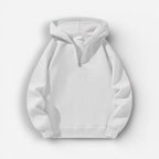 Langarm Fleece Pullover für Damen mit Kurzem Reißverschluss und Kapuze