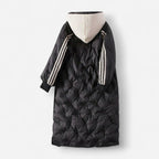 Leichte Lange Steppjacke mit Kapuze für Damen