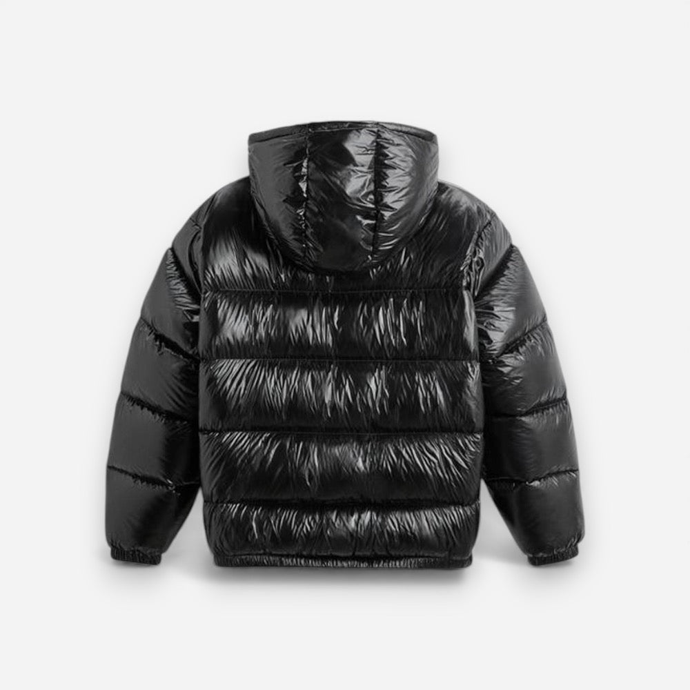 Unisex Pufferjacke in mittellanger Passform mit integrierter Kapuze