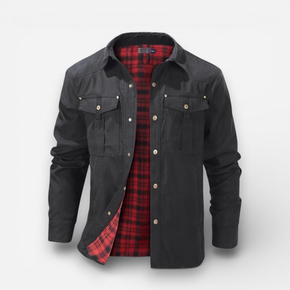 Hemdjacke für Herren mit Druckknöpfen im Workwear-Stil