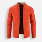 Herren Strickjacke mit Reißverschluss und Stehkragen