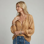 Gehäkelte Boho Bluse für Damen im Lockerem Schnitt
