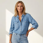 Jeansjacke für Damen aus Denim mit tailliertem Schnitt Blau 2