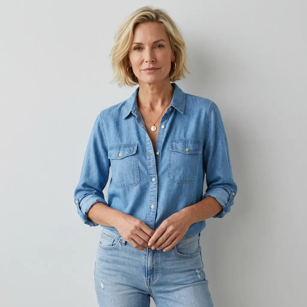 Jeansjacke für Damen aus Denim mit tailliertem Schnitt Blau 5