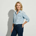 Jeansjacke für Damen aus Denim mit tailliertem Schnitt Hellblau 6