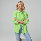 Jeansjacke für Damen im Oversized-Schnitt mit Rissen Grün 9