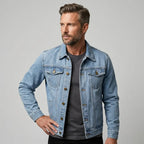 Jeansjacke für Herren aus Denim im coolen Stil als Übergangsjacke Jeansblau 3