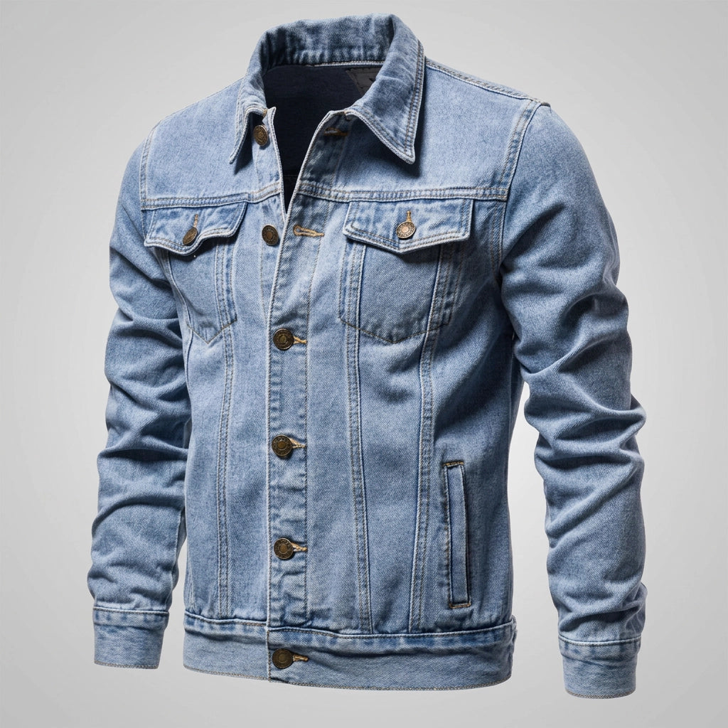 Jeansjacke für Herren aus Denim im coolen Stil als Übergangsjacke Jeansblau 6
