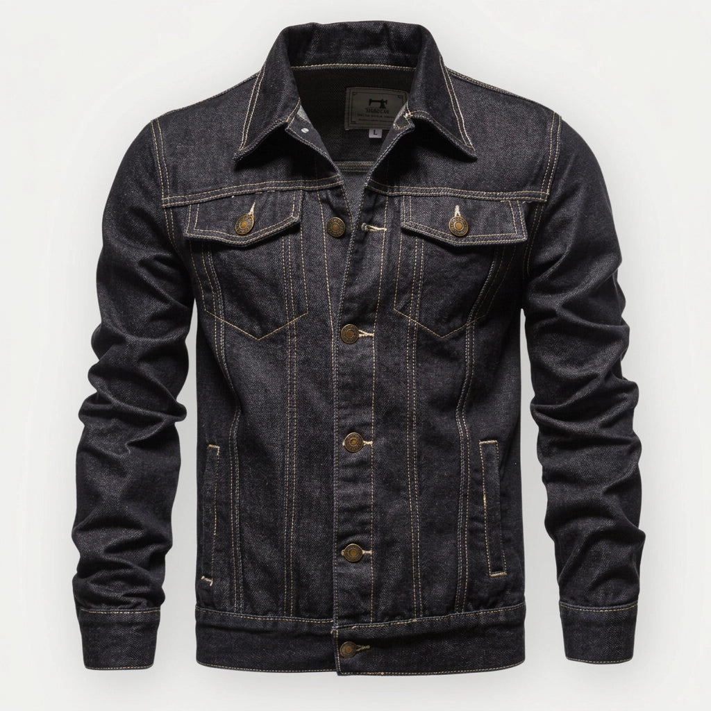Jeansjacke für Herren aus Denim im coolen Stil als Übergangsjacke Schwarz 7