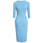 Elegantes Midikleid mit Drapierung und 3/4 Ärmeln