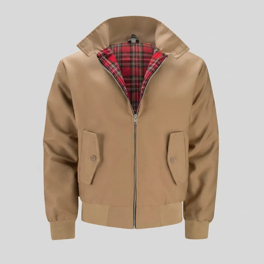 Kurze Jacke für Herren aus Baumwolle mit Karomuster Braun 4