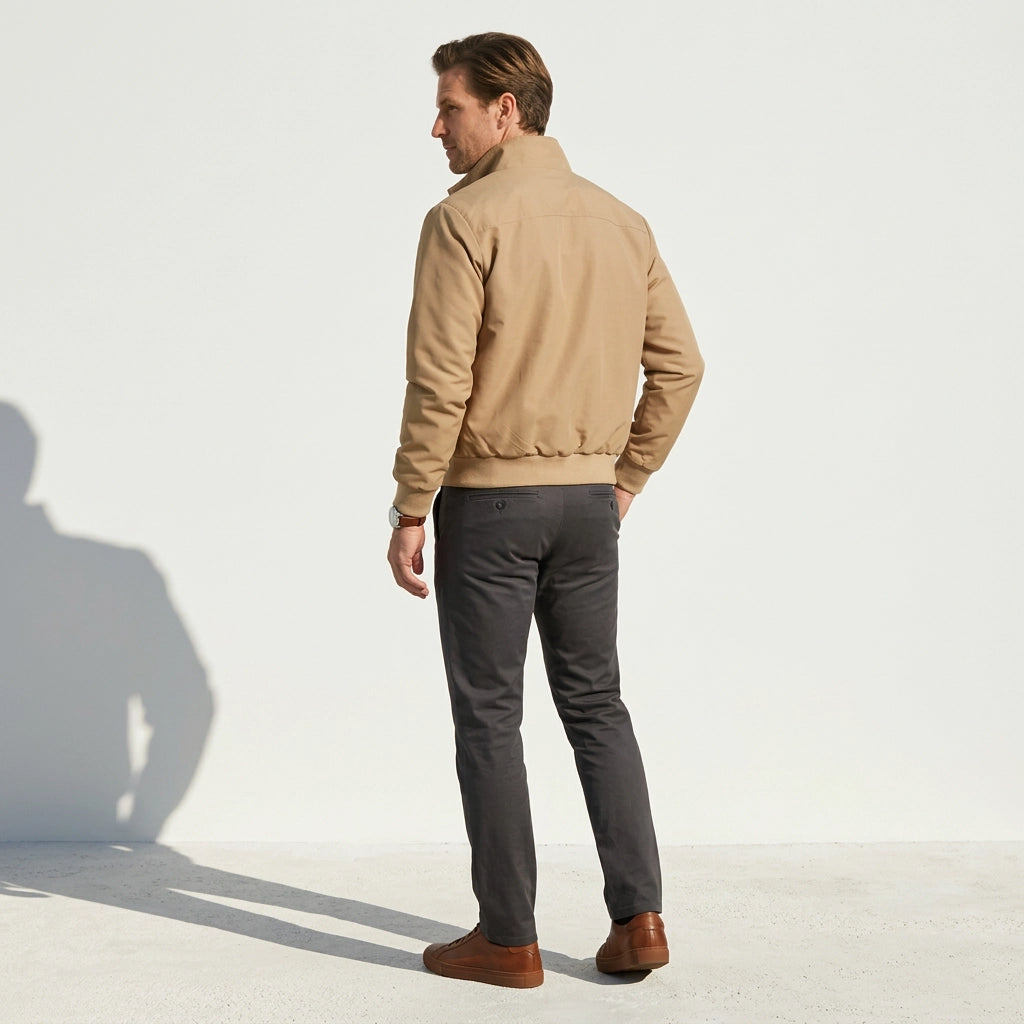Kurze Jacke für Herren aus Baumwolle mit Karomuster Braun 5