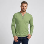 Langarmshirt für Herren aus Jersey mit Knopfleiste im Regular Fit Grün 4