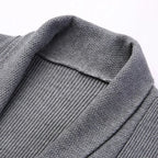Langer Cardigan für Herren mit Schalkragen aus Feinstrick im eleganten Stil Grau 8