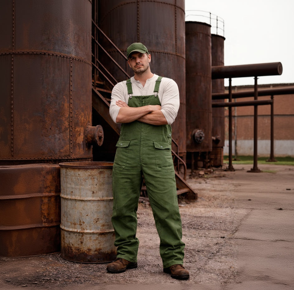 Robuste Herren-Latzhose im Workwear-Stil mit funktionalen Taschen