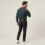 Leinenhemd für Herren in langer Form im Regular Fit für den Sommer Schwarz 4