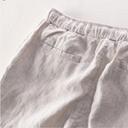 Leinenhose für Damen in lockerer Passform mit Gummibund im lässigen Stil Beige 4