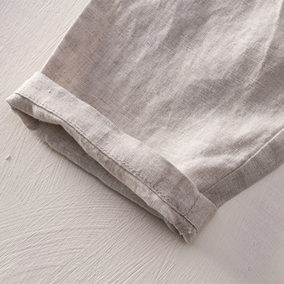 Leinenhose für Damen in lockerer Passform mit Gummibund im lässigen Stil Beige 6