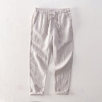 Leinenhose für Damen in lockerer Passform mit Gummibund im lässigen Stil Beige 8