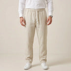 Leinenhose für Herren im lockeren Schnitt mit Kordelzug Beige 1
