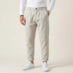 Leinenhose für Herren im lockeren Tapered Schnitt mit angenehmem Tragegefühl Sandbeige 1