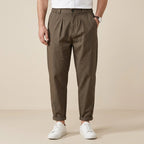 Leinenhose für Herren im lockeren Tapered Schnitt mit angenehmem Tragegefühl Braun 3