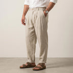 Leinenhose für Herren in weiter Passform für den Sommer Beige 10