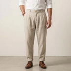 Leinenhose für Herren in weiter Passform für den Sommer Beige 2