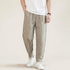 Sommerhose für Herren im Barrel Fit mit Kordelzug und gestreiftem Design Khaki 3