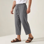 Schlupf-Sommerhose für Herren mit weitem Bein und Kordelzug Grau 1