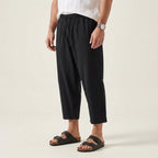 Schlupf-Sommerhose für Herren mit weitem Bein und Kordelzug Schwarz 5