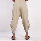 Schlupf-Sommerhose für Herren mit weitem Bein und Kordelzug Beige 8
