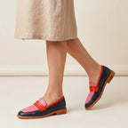 Loafer für Damen aus Leder mit flacher Sohle Rosa 1