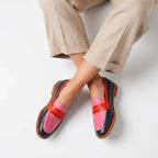 Loafer für Damen aus Leder mit flacher Sohle Rosa 2