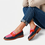 Loafer für Damen aus Leder mit flacher Sohle Rosa 4