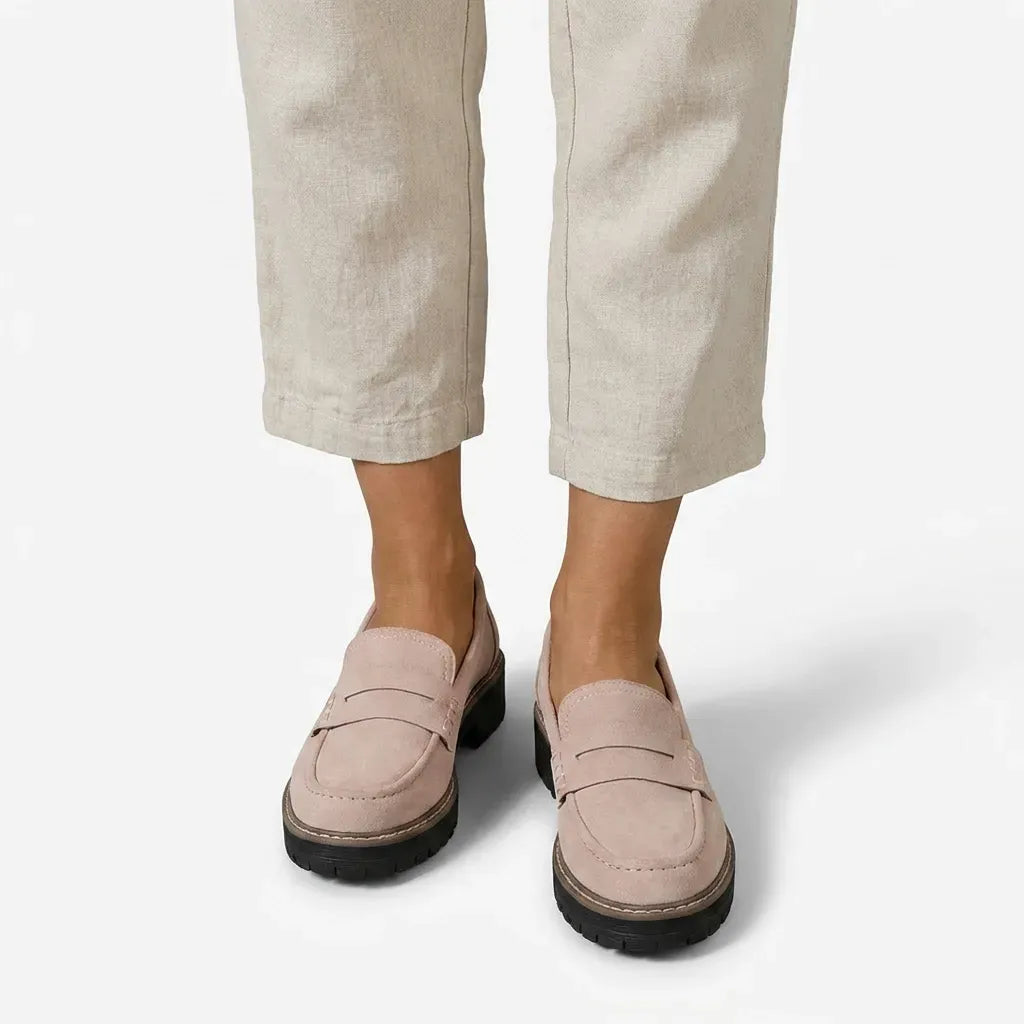 Loafer für Damen mit klobigem Design mit Profilsohle Khaki 2