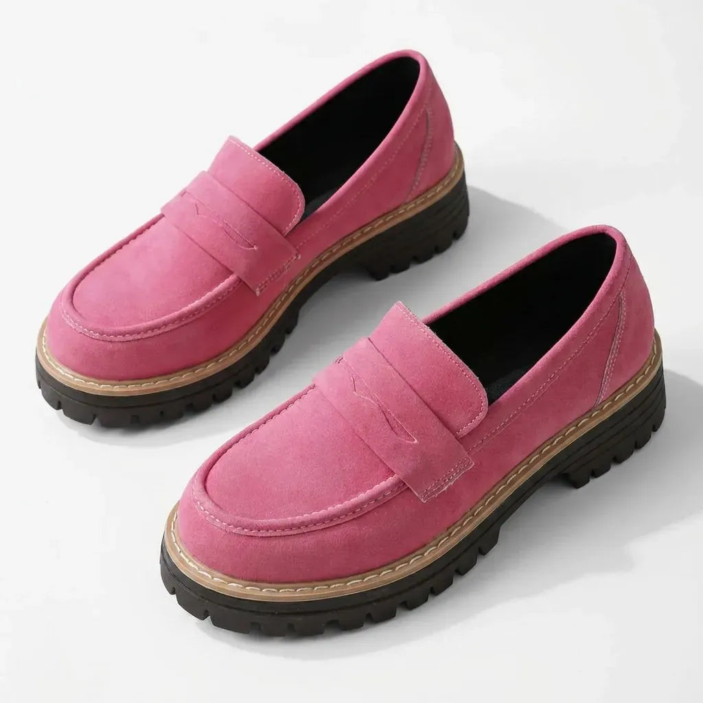 Loafer für Damen mit klobigem Design mit Profilsohle Rosa 3