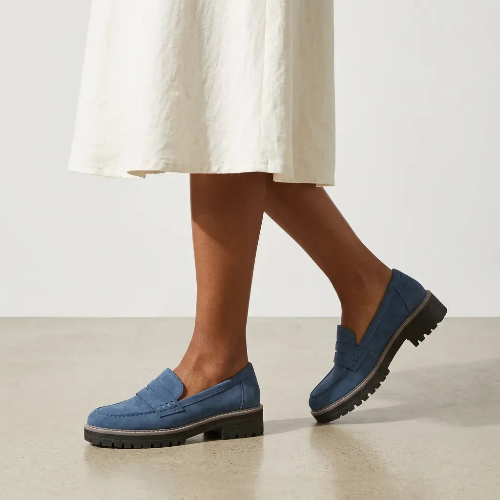 Loafer für Damen mit klobigem Design mit Profilsohle Blau 4