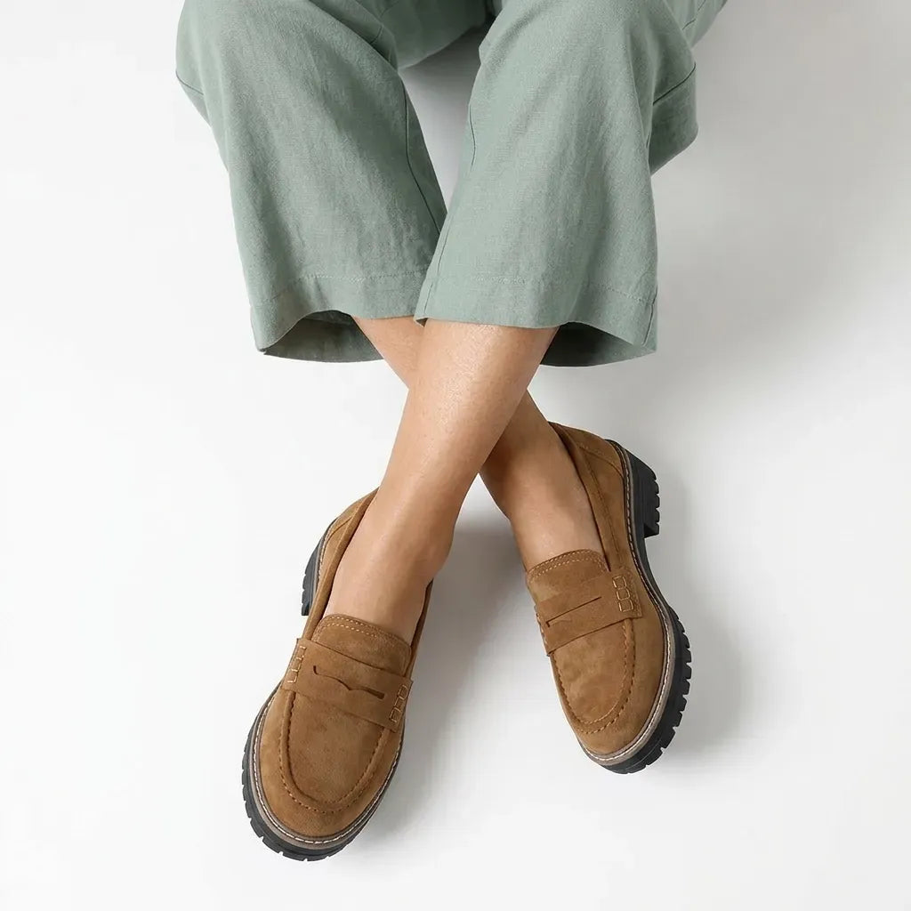 Loafer für Damen mit klobigem Design mit Profilsohle Braun 5