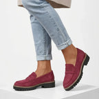 Loafer für Damen mit klobigem Design mit Profilsohle Rot 7