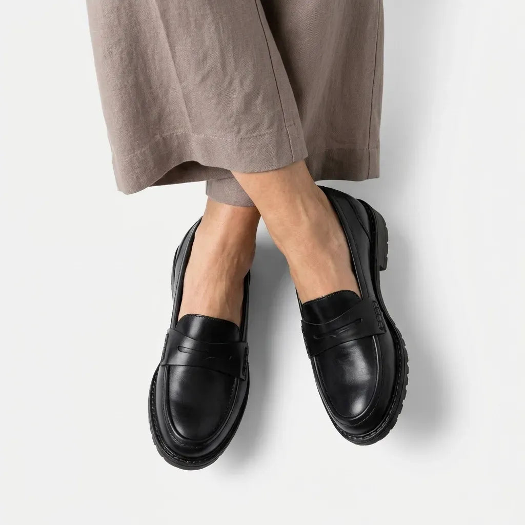 Loafer für Herren aus Leder im klassischen Stil Schwarz 4
