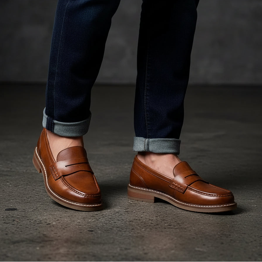 Loafer für Herren aus Leder im klassischen Stil Braun 5